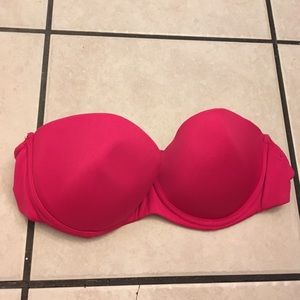 Pink and purple wonderbra size 34c. Strapl…